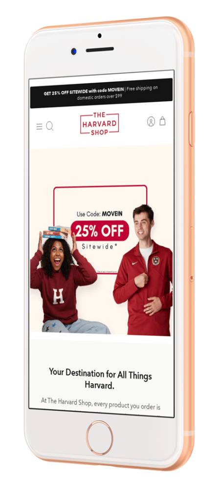 Harvard Shop iPhone Rendering shopify marketing - Harvard shop